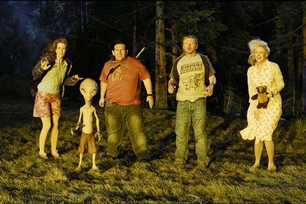 Blythe Danner, Nick Frost, Simon Pegg, et Kristen Wiig dans Paul (2011)