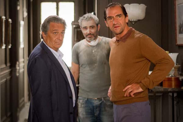 Stéphane De Groodt, Arnaud Henriet et Christian Clavier dans Une heure de tranquillité (2014)