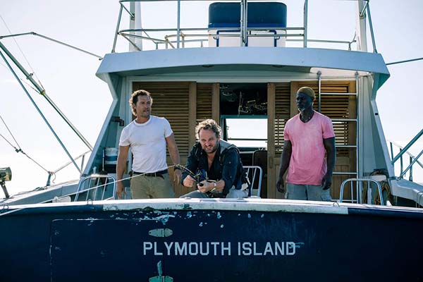 Matthew McConaughey, Djimon Hounsou, et Jason Clarke dans Serenity (2019)