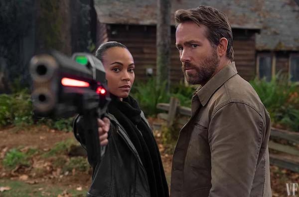 Ryan Reynolds et Zoe Saldana dans The Adam Project (2022)