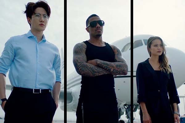 Pirat Nitipaisalkul, Nick Cannon et Jamie Chung dans The Misfits (2021)