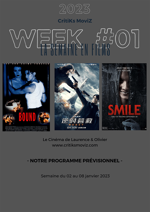 Notre programmation pour la 1er semaine de 2023.